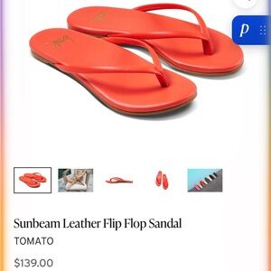 beek Sunbeam Tomato Leather Sandals